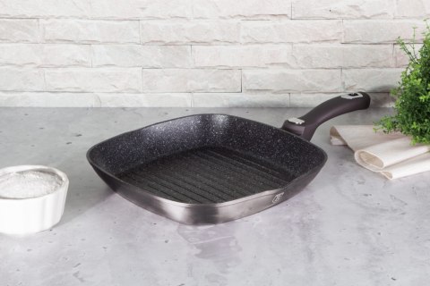 PATELNIA Z POWŁ. GRANITOWĄ GRILL 28cm Z ODPINANĄ RĄCZKĄ BERLINGER HAUS Carbon Pro BH-6914