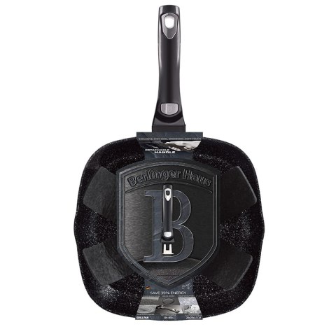 PATELNIA Z POWŁ. GRANITOWĄ GRILL 28cm Z ODPINANĄ RĄCZKĄ BERLINGER HAUS Carbon Pro BH-6914