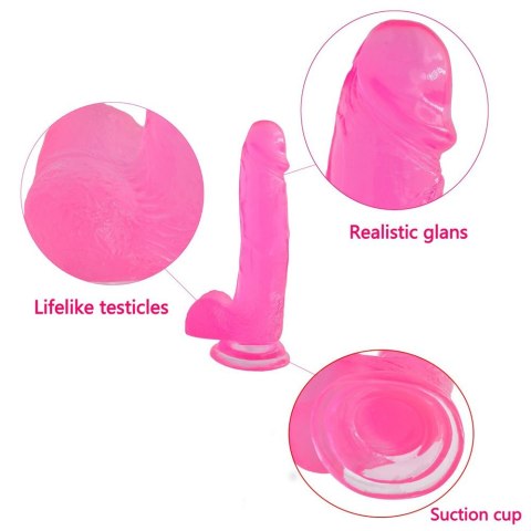 DILDO 8'' JELLY STUDS RÓŻOWE