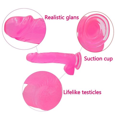 DILDO 8'' JELLY STUDS RÓŻOWE