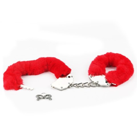 KAJDANKI FLUFFY HAND CUFFS CZERWONE