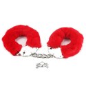 KAJDANKI FLUFFY HAND CUFFS CZERWONE