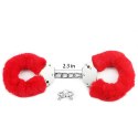 KAJDANKI FLUFFY HAND CUFFS CZERWONE