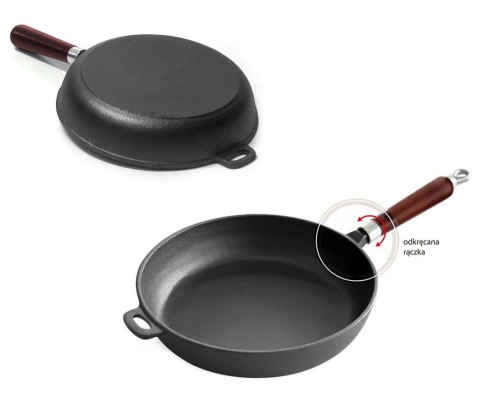 PATELNIA ŻELIWNA 24cm z POKRYWĄ KRISBERG KS-2565