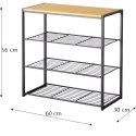 PÓŁKA REGAŁ STOJAK NA BUTY 4-POZIOMOWA 60X30X56CM BRUNBESTE BB-3394