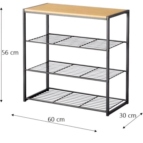PÓŁKA REGAŁ STOJAK NA BUTY 4-POZIOMOWA 60X30X56CM BRUNBESTE BB-3394