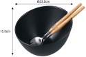 PORCELANOWA MISA 23cm DO SAŁATEK Z ŁYŻKAMI KLAUSBERG KB-7786 CZARNA