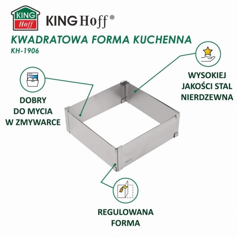 REGULOWANA FORMA DO CIASTA 28-15 X 5CM TORTOWNICA RANT CUKIERNICZY KINGHOFF KH-1906