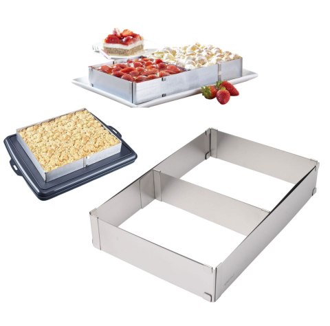 REGULOWANA FORMA DO CIASTA 34-52 X 27-18,5 X 5CM TORTOWNICA RANT CUKIERNICZY KINGHOFF KH-1907