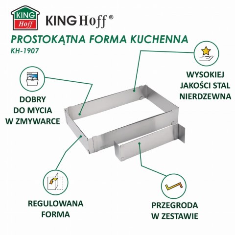 REGULOWANA FORMA DO CIASTA 34-52 X 27-18,5 X 5CM TORTOWNICA RANT CUKIERNICZY KINGHOFF KH-1907