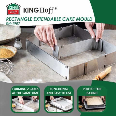 REGULOWANA FORMA DO CIASTA 34-52 X 27-18,5 X 5CM TORTOWNICA RANT CUKIERNICZY KINGHOFF KH-1907