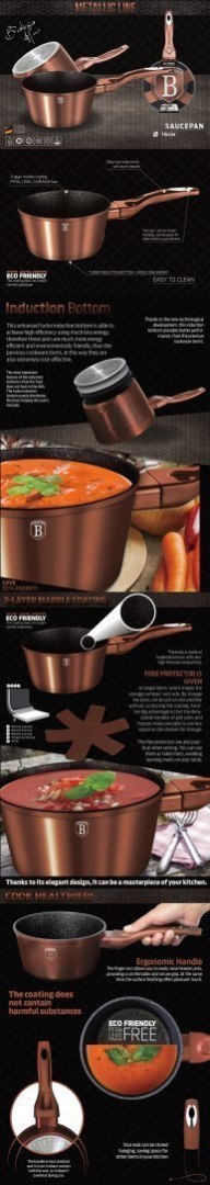 RONDEL 1.3L 16CM BERLINGER HAUS METALLIC LINE ROSE GOLD BH-1513-N