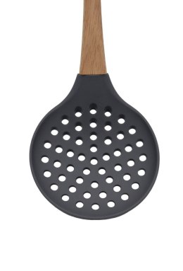 SILIKONOWA ŁYŻKA CEDZAKOWA SZUMÓWKA Z DREWNIANYM UCHWYTEM BRUNBESTE BB-2965