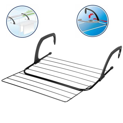 SKŁADANA SUSZARKA NA PRANIE NA GRZEJNIK KALORYFER BALKON 50 CM ROZSUWANA BRUNBESTE BB-3900