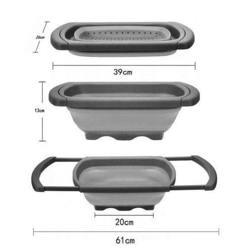 SKŁADANY DURSZLAK CEDZAK SILIKONOWY BRUNBESTE BB-1698-GU