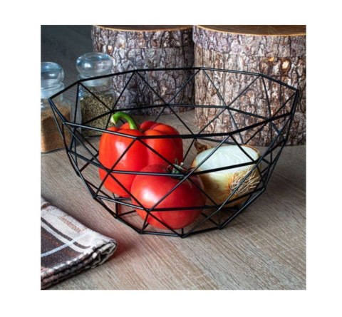 STALOWY KOSZYK NA OWOCE 28.5x12.5cm CZARNY BRUNBESTE BB-1708