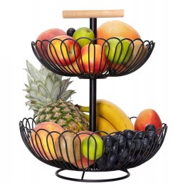 STALOWY KOSZYK PATERA NA OWOCE 2-POZIOMOWA BRUNBESTE BB-2341