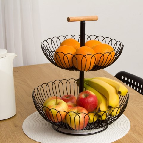 STALOWY KOSZYK PATERA NA OWOCE 2-POZIOMOWA BRUNBESTE BB-2341