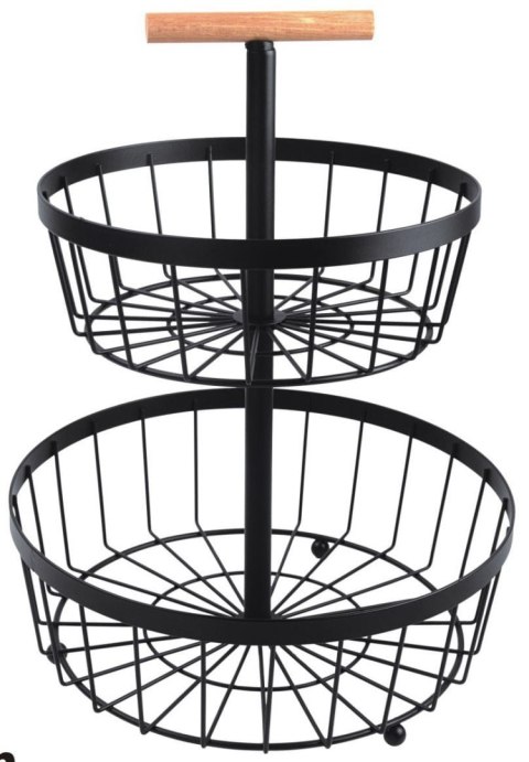 STALOWY KOSZYK PATERA NA OWOCE 2-POZIOMOWA BRUNBESTE BB-3107