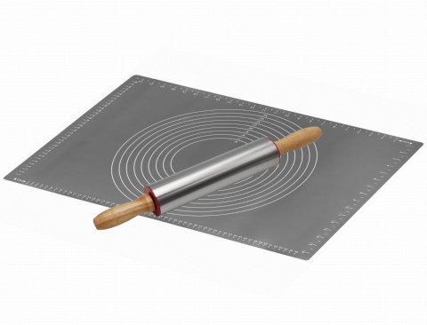 STOLNICA SILIKONOWA 60 x 40CM + WAŁEK STALOWY BRUNBESTE BB-2980-82