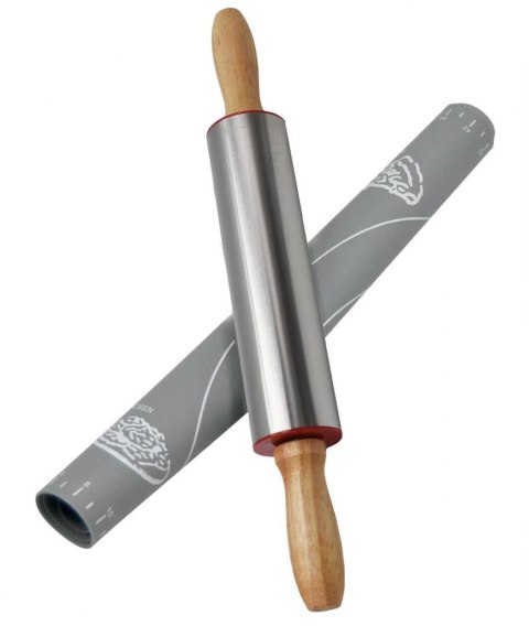 STOLNICA SILIKONOWA 60 x 40CM + WAŁEK STALOWY BRUNBESTE BB-2980-82