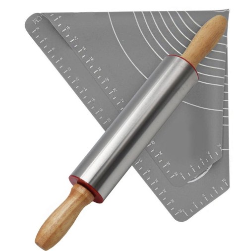 STOLNICA SILIKONOWA 60 x 40CM + WAŁEK STALOWY BRUNBESTE BB-2980-82