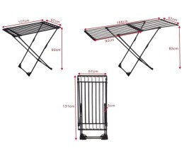SUSZARKA DO PRANIA UBRAŃ I BIELIZNY BALKONOWA TELESKOPOWA 2 SKRZYDŁA 19MB BRUNBESTE BB-3903