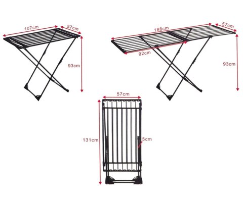 SUSZARKA DO PRANIA UBRAŃ I BIELIZNY BALKONOWA TELESKOPOWA 2 SKRZYDŁA 19MB BRUNBESTE BB-3903