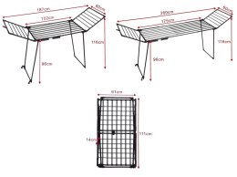 SUSZARKA DO PRANIA UBRAŃ I BIELIZNY BALKONOWA TELESKOPOWA XXL 2 SKRZYDŁA 27MB BRUNBESTE BB-3904