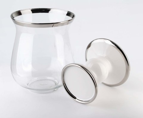 ŚWIECZNIK CERAMICZNY SREBRNY RITA MONDEX HTRD2010