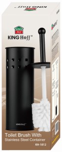 SZCZOTKA DO WC Z POJEMNIKIEM ZE STALI NIERDZEWNEJ KINGHOFF KH-1812