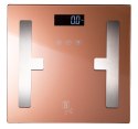 SZKLANA WAGA ŁAZIENKOWA Z FUNKCJĄ POMIARU TKANKI TŁUSZCZOWEJ BMI BERLINGER HAUS ROSE GOLD BH-9356