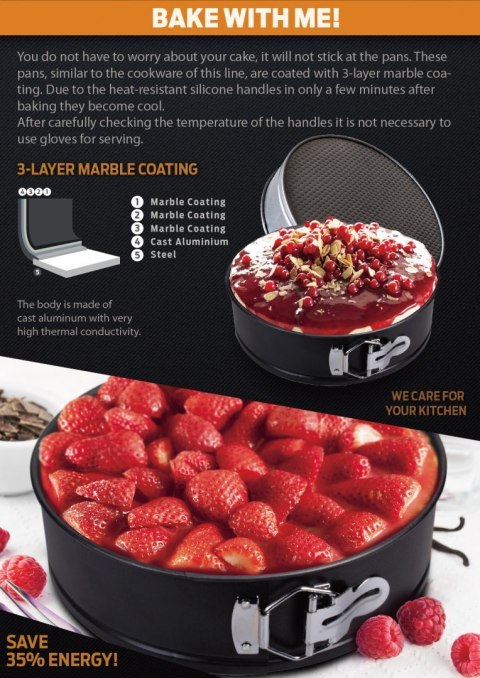 TORTOWNICA 24cm Z POWŁOKĄ GRANITOWĄ BERLINGER HAUS GRANIT DIAMOND BH-1142