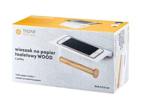 UCHWYT NA PAPIER TOALETOWY Z PÓŁKĄ TADAR TD-4998 BIAŁY
