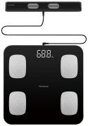 WAGA ŁAZIENKOWA Z POMIAREM TKANKI TŁUSZCZOWEJ I SKŁADU CIAŁA, SMART, BT, KLAUSBERG KB-7852 CZARNA