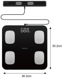 WAGA ŁAZIENKOWA Z POMIAREM TKANKI TŁUSZCZOWEJ I SKŁADU CIAŁA, SMART, BT, KLAUSBERG KB-7852 CZARNA