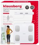 WAGA ŁAZIENKOWA Z POMIAREM TKANKI TŁUSZCZOWEJ I SKŁADU CIAŁA, SMART, BT, KLAUSBERG KB-7853 BIAŁA