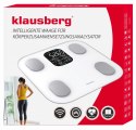 WAGA ŁAZIENKOWA Z POMIAREM TKANKI TŁUSZCZOWEJ I SKŁADU CIAŁA, SMART, BT, KLAUSBERG KB-7855 BIAŁA
