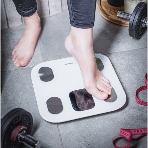 WAGA ŁAZIENKOWA Z POMIAREM TKANKI TŁUSZCZOWEJ I SKŁADU CIAŁA, SMART, BT, KLAUSBERG KB-7855 BIAŁA