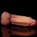 DILDO 10'' DUAL LAYERED PLATINUM SILICONE COCK