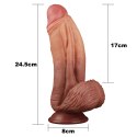 DILDO 10'' DUAL LAYERED PLATINUM SILICONE COCK