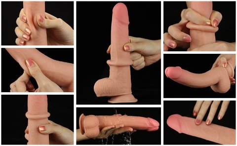 DILDO 9'' SLIDING SKIN DUAL LAYER DONG