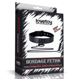 OBROŻA BONDAGE FETISH BLACK MATT COLLAR WITH LEASH