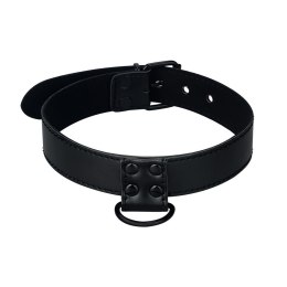 OBROŻA BONDAGE FETISH BLACK MATT COLLAR WITH LEASH
