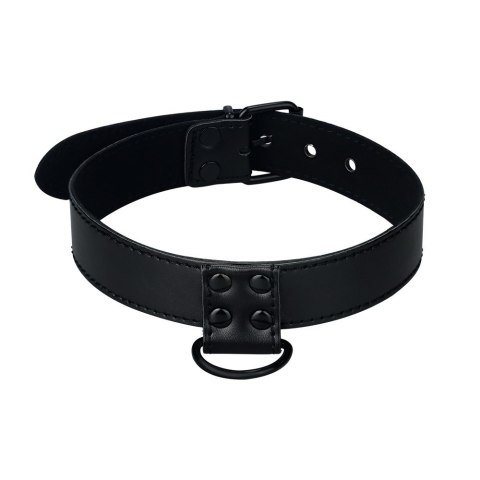 OBROŻA BONDAGE FETISH BLACK MATT COLLAR WITH LEASH