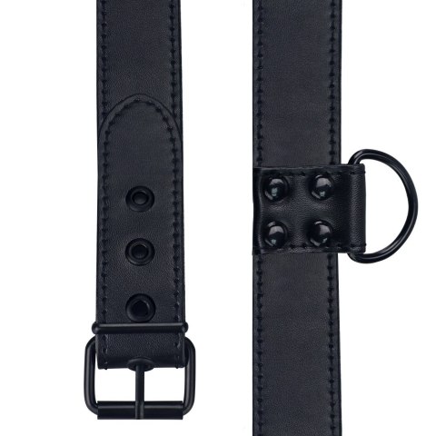 OBROŻA BONDAGE FETISH BLACK MATT COLLAR WITH LEASH