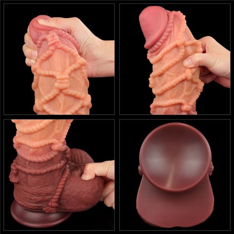 10.5'' DUAL LAYERED PLATINUM SILICONE COCK WI