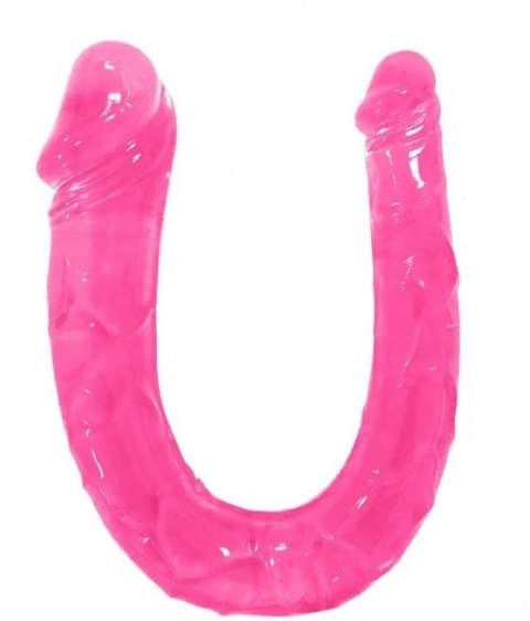 PODWÓJNE DILDO REALISTIC HEADS JELLY PINK 28 CM MOKKO TOYS