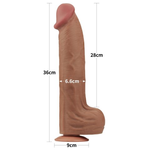 DILDO 14'' KING SIZED SLIDING SKIN DUAL LAYER DONG