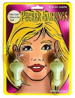 KOLCZYKI W KSZTAŁCIE PENISÓW FLUORESCENCYJNE